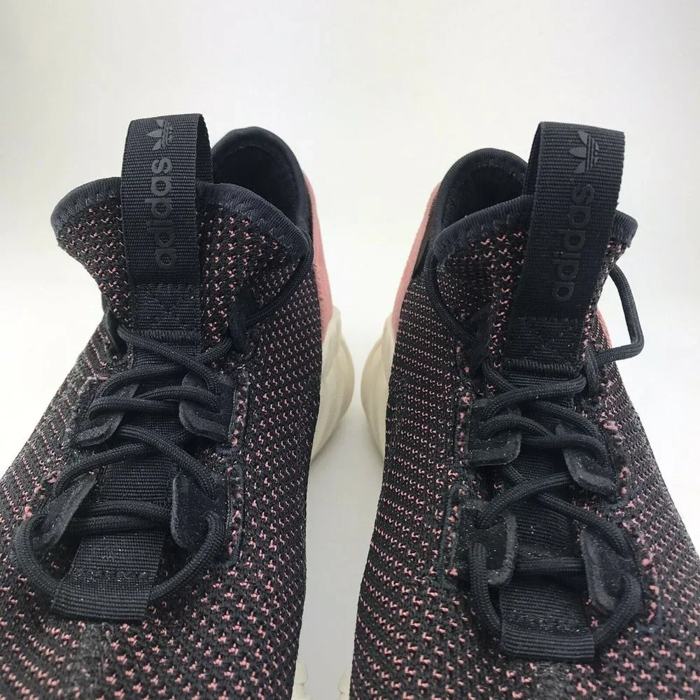 Adidas Womens EVN‎ 791001 Black Pink Sneakers Shoes shadow knit tubular Size 7.5